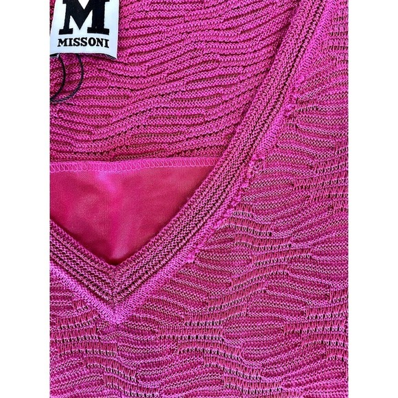 Missoni vintage v neck sleeveless mini pink dress sz. 42/6 - Picture 10 of 10